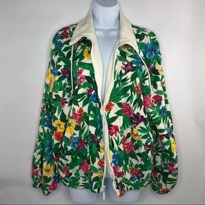 Vintage floral zip jacket